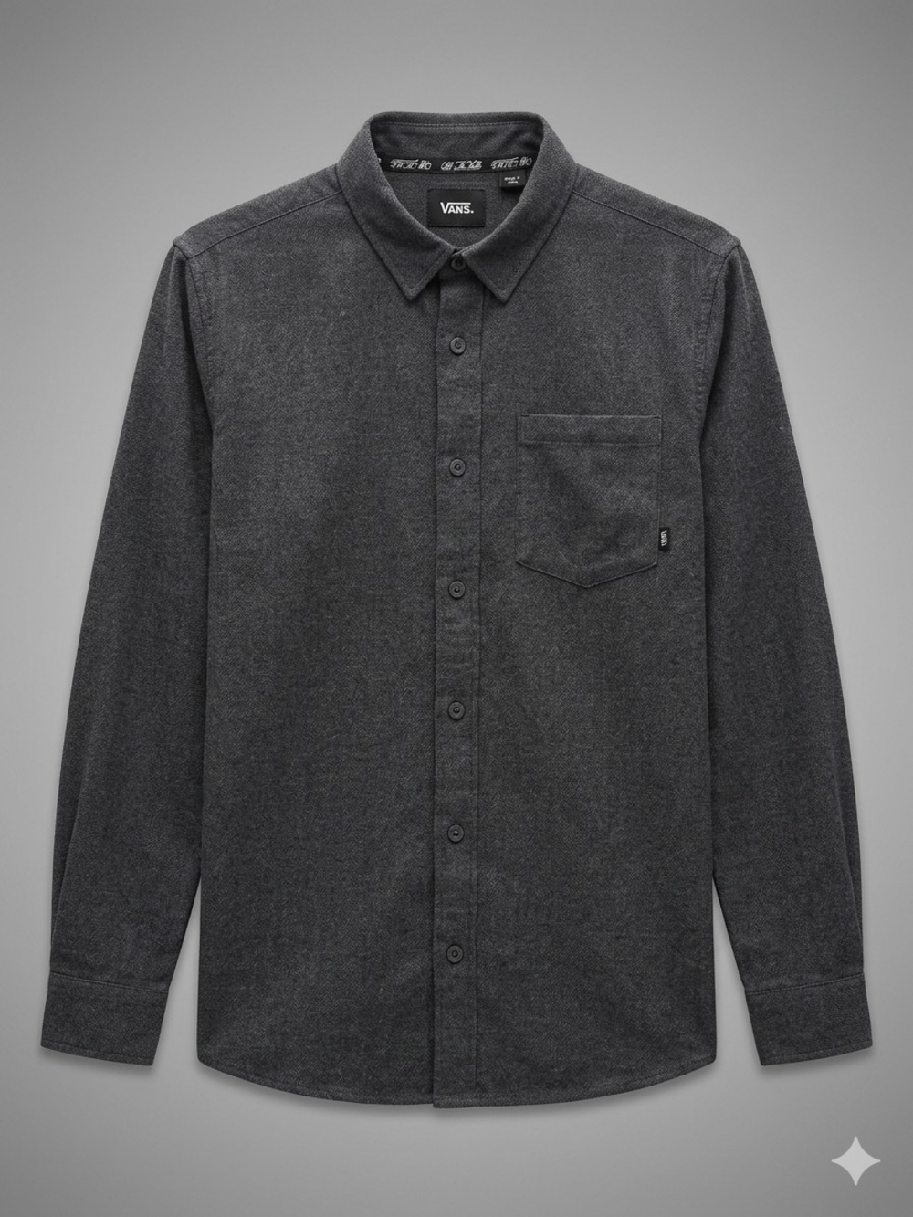 72. Vans Charcoal Gray Button Down Long Sleeve Shirt Size L Fall 18